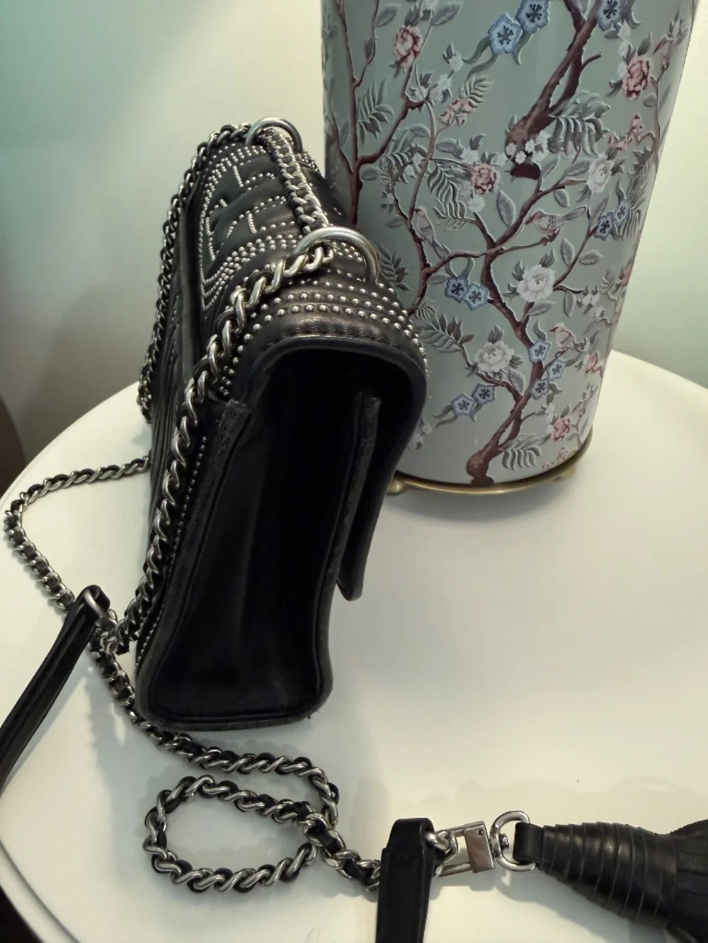 Tory Burch Black Fleming Studded Convertible Shoulder Bag